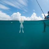 Maxbell Soft Fishing Lure Artificial Durable Fishing Tackle Vivid Elastic Squid Bait White Luminous