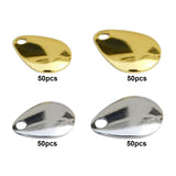 Maxbell 50Pcs Fishing Blades Tool Rigs Spinnerbaits for Perch Bass Men Women Gold 15mm