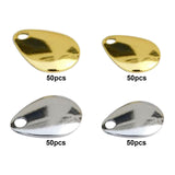 Maxbell 50Pcs Fishing Blades Tool Rigs Spinnerbaits for Perch Bass Men Women Gold 15mm