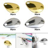 Maxbell 50Pcs Fishing Blades Tool Rigs Spinnerbaits for Perch Bass Men Women Gold 15mm