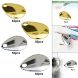 Maxbell 50Pcs Fishing Blades Tool Rigs Spinnerbaits for Perch Bass Men Women Gold 15mm