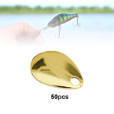 Maxbell 50Pcs Fishing Blades Tool Rigs Spinnerbaits for Perch Bass Men Women Gold 15mm