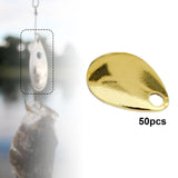 Maxbell 50Pcs Fishing Blades Tool Rigs Spinnerbaits for Perch Bass Men Women Gold 15mm