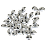 Maxbell 50Pcs Fishing Blades Tool Rigs Spinnerbaits for Perch Bass Men Women Silver 15mm