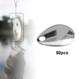 Maxbell 50Pcs Fishing Blades Tool Rigs Spinnerbaits for Perch Bass Men Women Silver 15mm