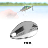 Maxbell 50Pcs Fishing Blades Tool Rigs Spinnerbaits for Perch Bass Men Women Silver 17mm
