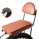 Maxbell Bicycle Seat Cushion Bike Seat with Backrest for Travel Riding Mountain Bike Brown