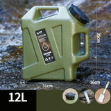 Maxbell 12L Water Container with Faucet Water Bucket for Fishing Picnic Dish Washing Green