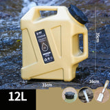 Maxbell 12L Water Container with Faucet Water Bucket for Fishing Picnic Dish Washing Khaki