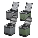 Maxbell Portable Toilet Trash Can Camping Folding Toilet for Long Trips Fishing Boat Square Gray