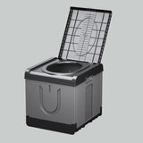 Maxbell Portable Toilet Trash Can Camping Folding Toilet for Long Trips Fishing Boat Square Gray