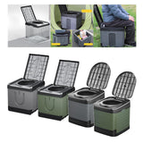 Maxbell Portable Toilet Trash Can Camping Folding Toilet for Long Trips Fishing Boat Square Gray