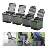 Maxbell Portable Toilet Trash Can Camping Folding Toilet for Long Trips Fishing Boat Square Gray