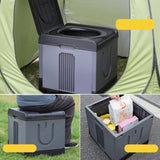 Maxbell Portable Toilet Trash Can Camping Folding Toilet for Long Trips Fishing Boat Square Gray