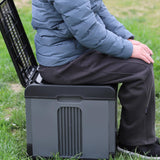 Maxbell Portable Toilet Trash Can Camping Folding Toilet for Long Trips Fishing Boat Square Gray