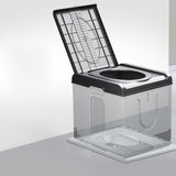 Maxbell Portable Toilet Trash Can Camping Folding Toilet for Long Trips Fishing Boat Square Gray