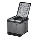 Maxbell Portable Toilet Trash Can Camping Folding Toilet for Long Trips Fishing Boat Square Gray