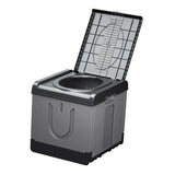 Maxbell Portable Toilet Trash Can Camping Folding Toilet for Long Trips Fishing Boat Square Gray