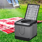 Maxbell Portable Toilet Trash Can Camping Folding Toilet for Long Trips Fishing Boat Square Gray