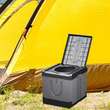 Maxbell Portable Toilet Trash Can Camping Folding Toilet for Long Trips Fishing Boat Square Gray