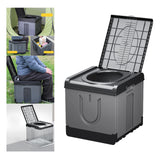 Maxbell Portable Toilet Trash Can Camping Folding Toilet for Long Trips Fishing Boat Square Gray