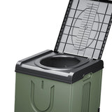 Maxbell Portable Toilet Trash Can Camping Folding Toilet for Long Trips Fishing Boat Square Green