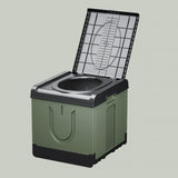Maxbell Portable Toilet Trash Can Camping Folding Toilet for Long Trips Fishing Boat Square Green