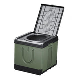 Maxbell Portable Toilet Trash Can Camping Folding Toilet for Long Trips Fishing Boat Square Green
