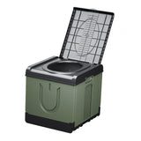 Maxbell Portable Toilet Trash Can Camping Folding Toilet for Long Trips Fishing Boat Square Green