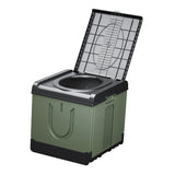 Maxbell Portable Toilet Trash Can Camping Folding Toilet for Long Trips Fishing Boat Square Green