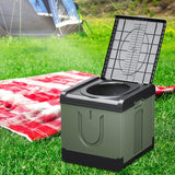 Maxbell Portable Toilet Trash Can Camping Folding Toilet for Long Trips Fishing Boat Square Green