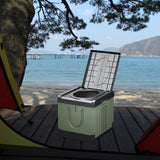 Maxbell Portable Toilet Trash Can Camping Folding Toilet for Long Trips Fishing Boat Square Green