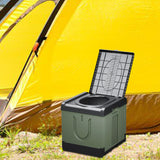 Maxbell Portable Toilet Trash Can Camping Folding Toilet for Long Trips Fishing Boat Square Green