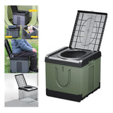 Maxbell Portable Toilet Trash Can Camping Folding Toilet for Long Trips Fishing Boat Square Green