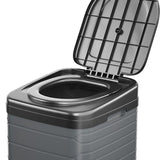 Maxbell Portable Toilet Trash Can Camping Folding Toilet for Long Trips Fishing Boat Round Gray