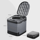 Maxbell Portable Toilet Trash Can Camping Folding Toilet for Long Trips Fishing Boat Round Gray