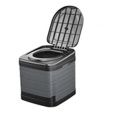 Maxbell Portable Toilet Trash Can Camping Folding Toilet for Long Trips Fishing Boat Round Gray