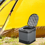 Maxbell Portable Toilet Trash Can Camping Folding Toilet for Long Trips Fishing Boat Round Gray