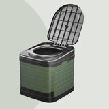 Maxbell Portable Toilet Trash Can Camping Folding Toilet for Long Trips Fishing Boat Round Green