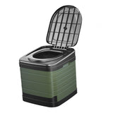 Maxbell Portable Toilet Trash Can Camping Folding Toilet for Long Trips Fishing Boat Round Green