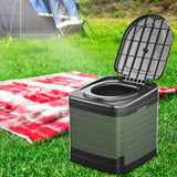 Maxbell Portable Toilet Trash Can Camping Folding Toilet for Long Trips Fishing Boat Round Green