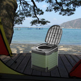 Maxbell Portable Toilet Trash Can Camping Folding Toilet for Long Trips Fishing Boat Round Green