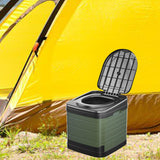 Maxbell Portable Toilet Trash Can Camping Folding Toilet for Long Trips Fishing Boat Round Green