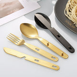 Maxbell 3Pcs Camping Utensils Flatware Spoon Fork Knife for Survival BBQ Backpacking Silver