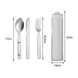 Maxbell 3Pcs Camping Utensils Flatware Spoon Fork Knife for Survival BBQ Backpacking Silver