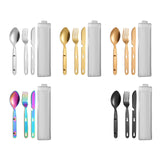 Maxbell 3Pcs Camping Utensils Flatware Spoon Fork Knife for Survival BBQ Backpacking Silver