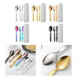 Maxbell 3Pcs Camping Utensils Flatware Spoon Fork Knife for Survival BBQ Backpacking Silver