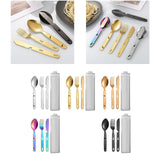 Maxbell 3Pcs Camping Utensils Flatware Spoon Fork Knife for Survival BBQ Backpacking Silver