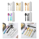 Maxbell 3Pcs Camping Utensils Flatware Spoon Fork Knife for Survival BBQ Backpacking Silver