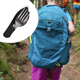 Maxbell Camping Utensils Traveling Home Flatware Camping Gear Camping Cutlery Black